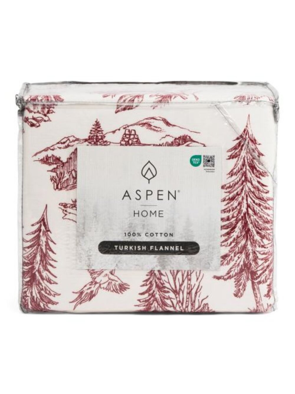 ASPEN Made In Turkey Woodland Toile Flannel Sheet Set